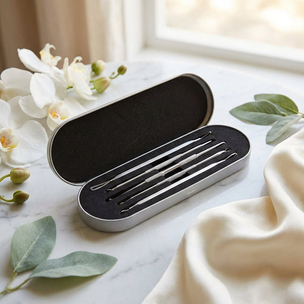 Trusa 5 instrumente inox pentru extracția comedoanelor și a punctelor negre