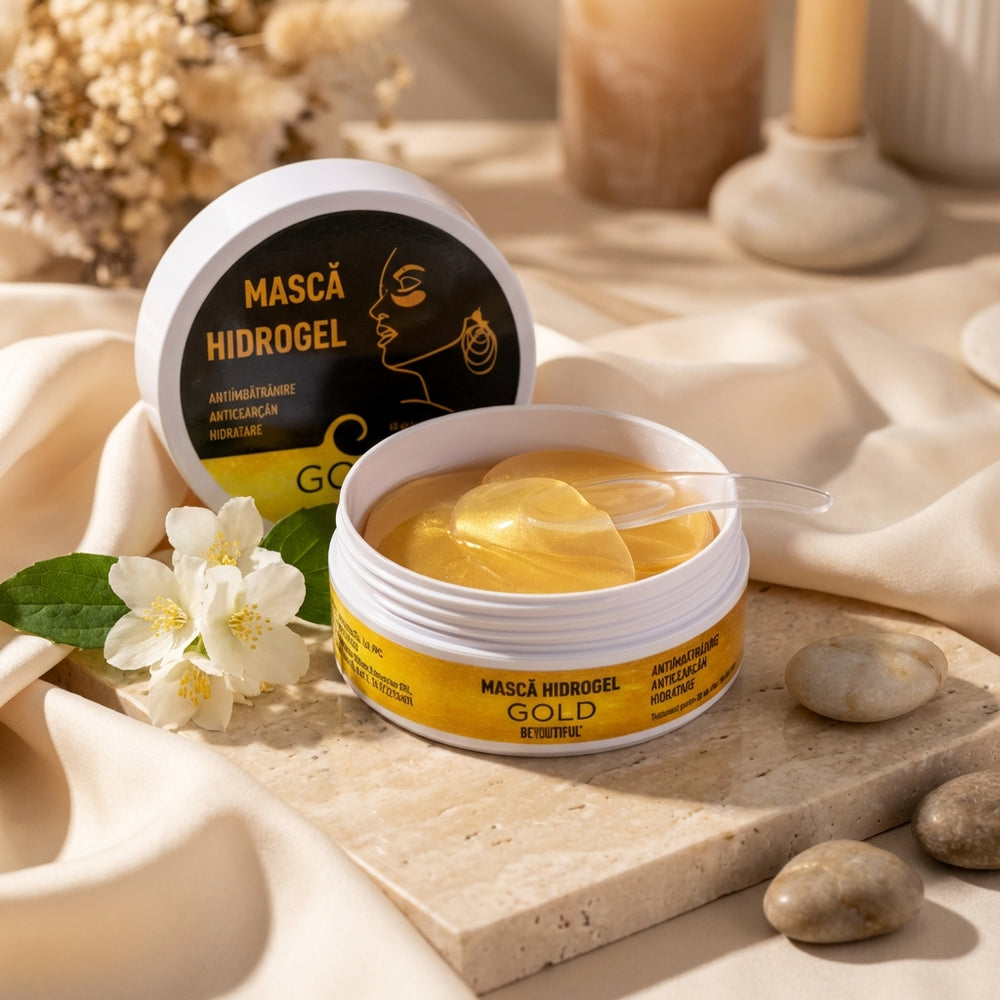 Mască hydrogel gold pentru ochi, ten normal
