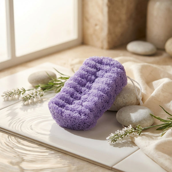 Burete natural konjac cu lavandă pentru corp și ten