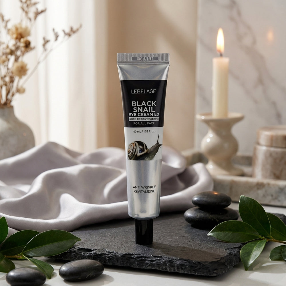 Cremă contur ochi black snail cu extract de melc și centela asiatică, 40 ml Lebelage