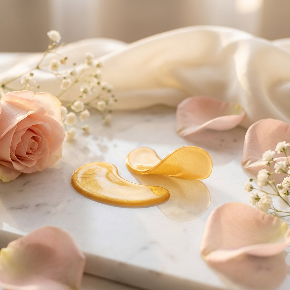 Mască hidrogel gold pentru ochi - plic - set 7 bucăți