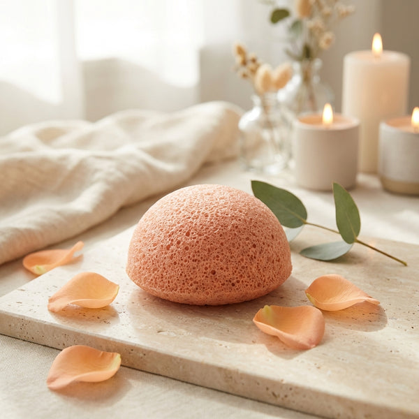 Burete de față din fibre naturale konkaj pentru ten sensibil