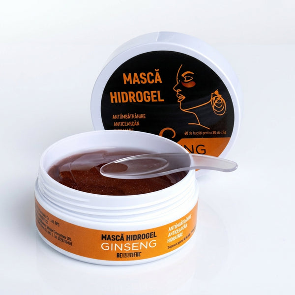 Mască hydrogel pentru ochi cu extract de ginseng, ten gras, Beyoutiful, 60 bucăți