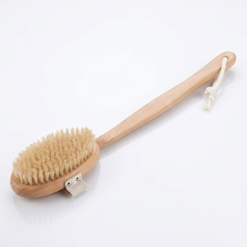 Perie de exfoliere pentru corp cu maner