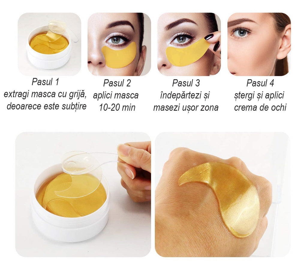 Masca hydrogel gold pentru ochi, ten normal