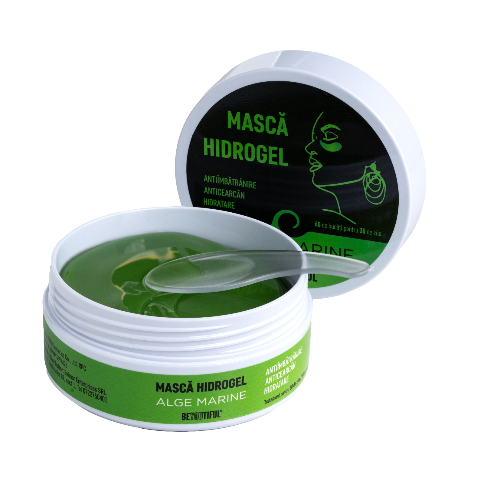 Masca hydrogel ochi cu alge marine pentru ten uscat
