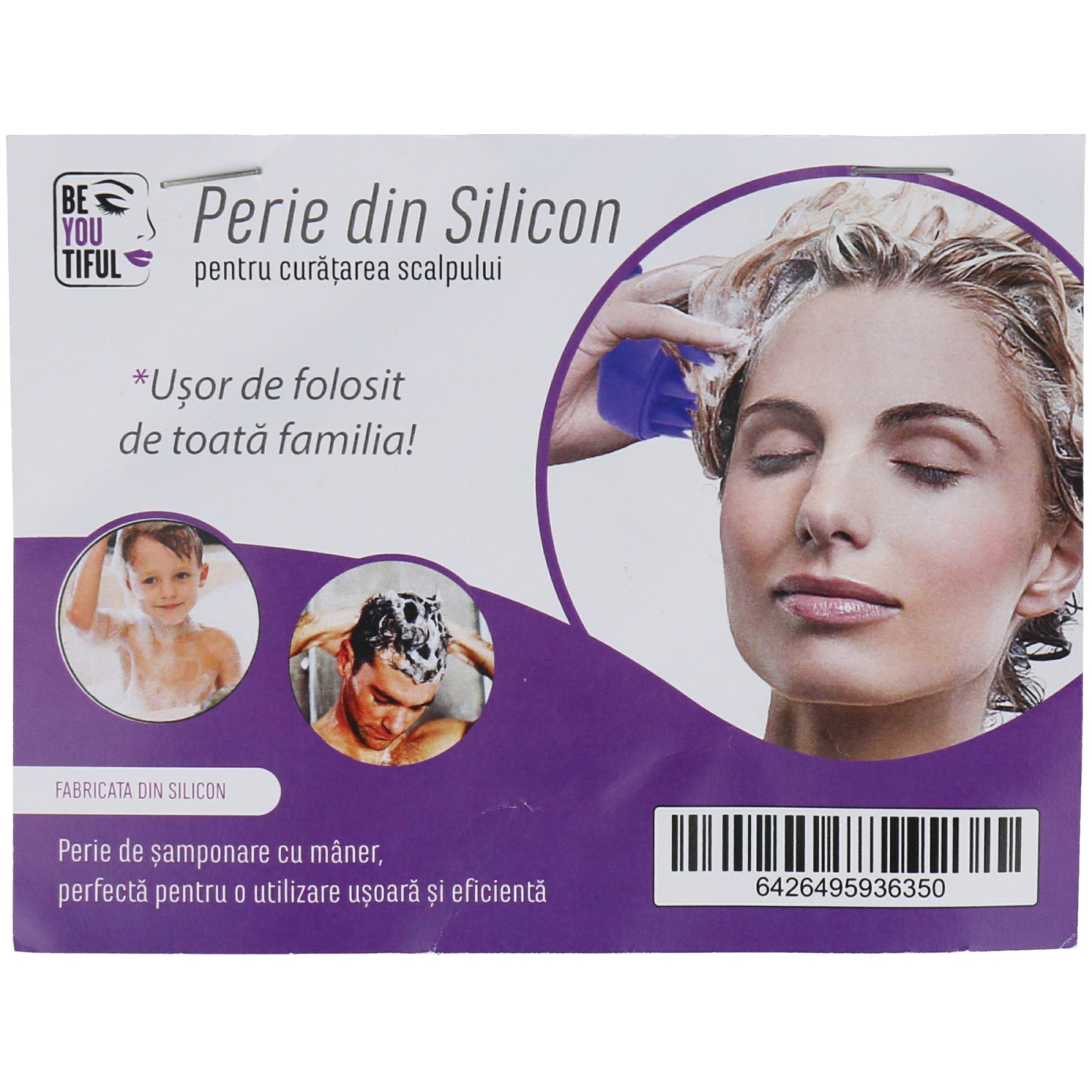 Perie de silicon pentru curatarea scalpului