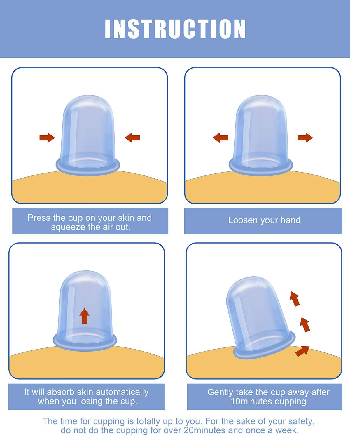 Set 4 ventuze masaj anticelulitic